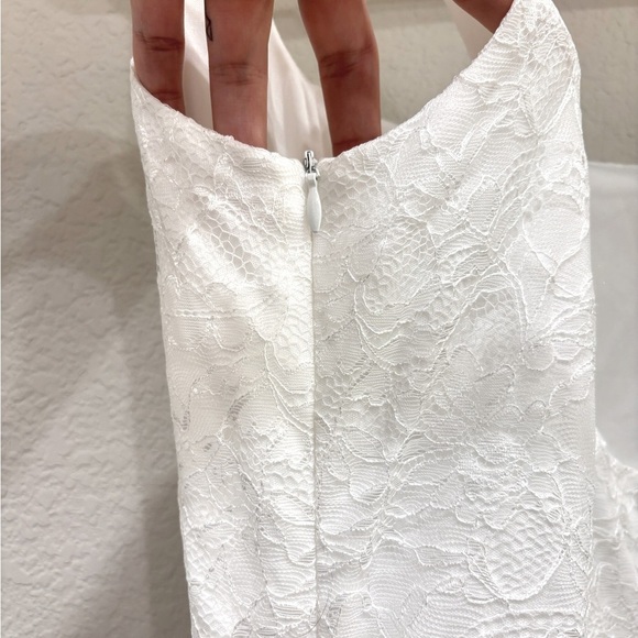 Size L Lulus Eternal Happiness White Lace Square Neck Mermaid Maxi Dress - Picture 7 of 10